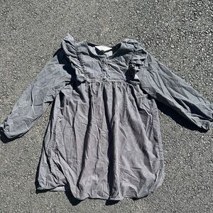 Gray Long Sleeve Cudoroy Ruffled Dress